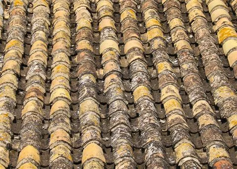 Old roof tile pattern Stock Photos