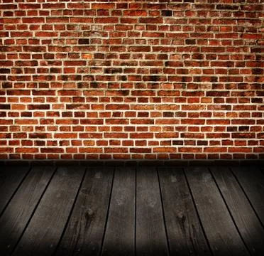 Old room with brick wall . ready for product montage display. Stock Photos