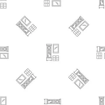 Old room clock pattern seamless vector Stock Illustration