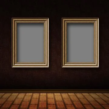 Old room with wood frames イラスト素材