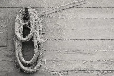 Old rope on wall Foto stock