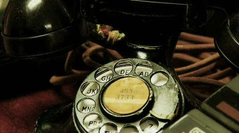 Old rotary phone Stock Footage