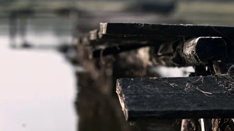 Old rotten bridge Stock Footage 83821083