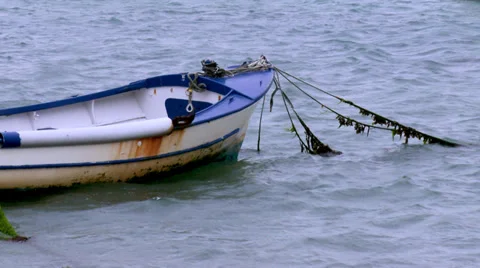 Old row boat Stock Footage 32060432