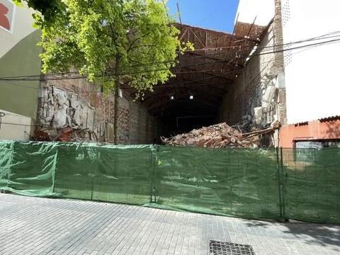 Old ROXY CINEMA building is being demolished. Town planning concept. historical Stock Photos
