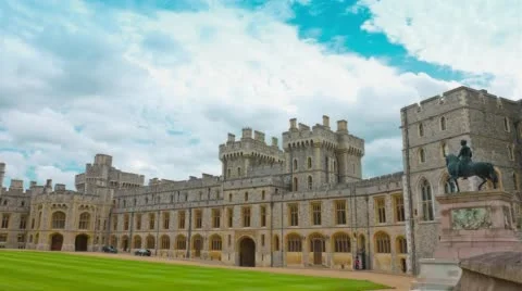Old royal palace, Windsor stone castle Stock Footage 53179058