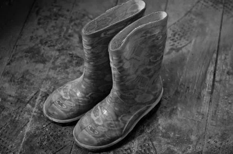 Old rubber shoes Stock Photos
