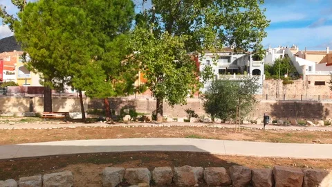 An old ruined bridge as a memorial of a big flooding in Beniarbeig. Stock Footage 123722344