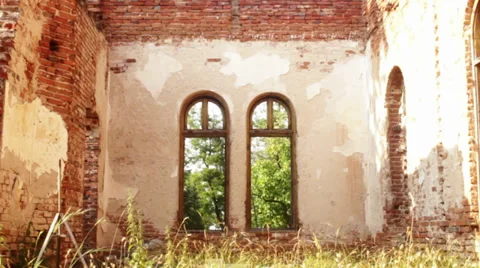 Old ruined building Stock Footage 37018777