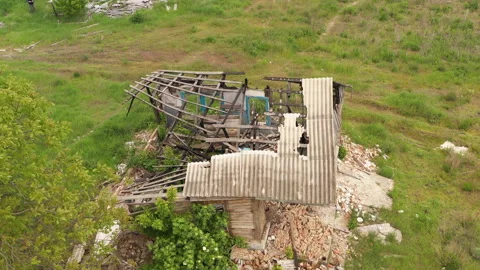 The old ruined house Stock Footage 130880288