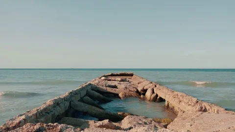 Old ruined pier. Stock Footage 72486561
