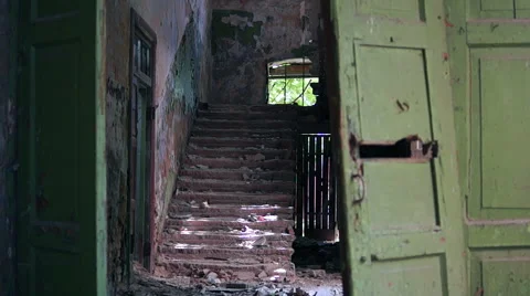 Old ruined staircase Video stock 57325119