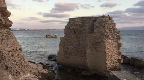 Old ruins in Acre Stock Footage 54630743