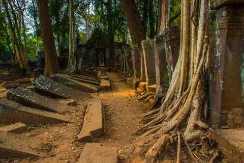 Old ruins of ancient complex Koh Ker, Cambodia Stock Photos