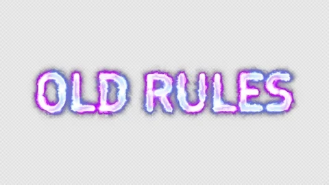 Old rules neon effects, text animation on transparent background Stock Footage 301303386