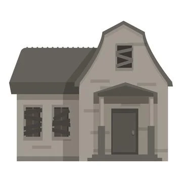 Old run down building showing signs of decay and neglect Stock Illustration