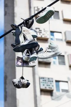 Old running shoes Stock Photos