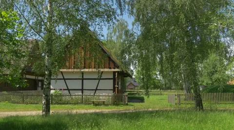 Old Rural Polish House in Springtime Stock Footage 63728635