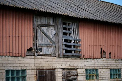 Old rural structure with decay, Ancient rural barn showcasing rustic decay .. Stock Photos