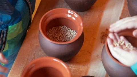 Old russian ceramic ware Stock Footage 76612583