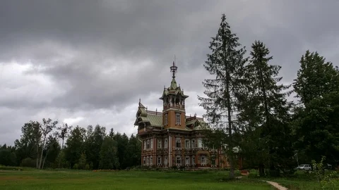 Old Russian house, the tower Stock Footage 124161865