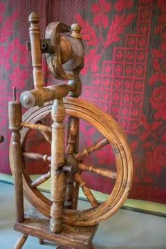 Old Russian spinnery machine Stock Photos