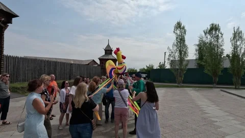 Old Russian traditions, Yalutorovsky prison, round dance, ritual, 06.20.2023 Stock Footage 259545965