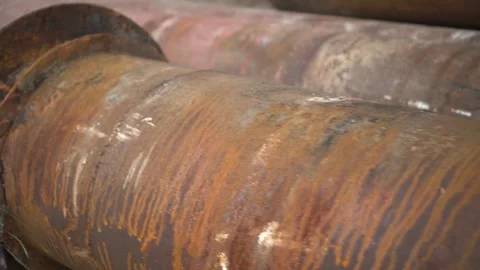 Old Rust Covered Water Pipes of the City Utility Stored 스톡 동영상 343894940