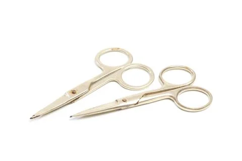 Old rust iron scissors isolated on white background Stock Photos