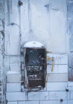 Old rusted electric switch Foto stock