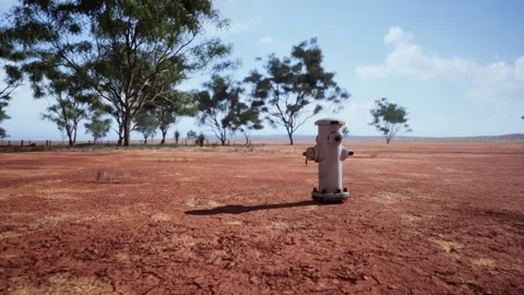 Old rusted fire hydrant in desert Stock Footage 233982901
