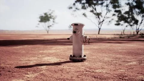 Old rusted fire hydrant in desert Stock Illustration
