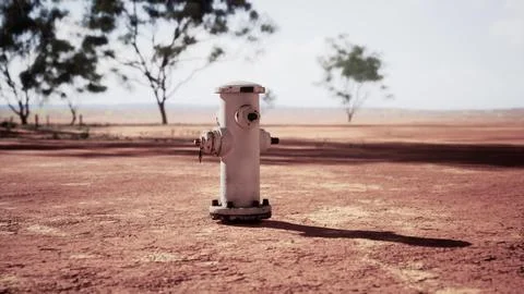 Old rusted fire hydrant in desert Stock Illustration