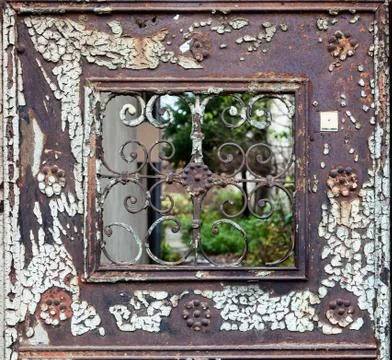 Old rusted gate decor element. Stock-Fotos