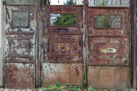 Old rusted gate. Foto stock