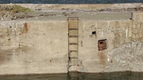 Old Rusted Ladder Wide Angle Stock Footage 98329093