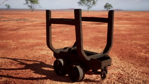 Old rusted Mining cart in desert Stock-Footage 229418287