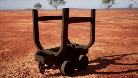Old rusted Mining cart in desert Stock Footage 235305915