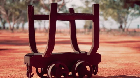 Old rusted Mining cart in desert Stock Footage 235973898