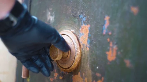 Old Rusted Safe Combination Cracking Stock Footage 125611994