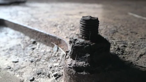 Old rusted screw, maintenance backlog Video stock 272902921