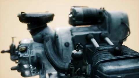 Old rustet opposite engine Stock Footage 129882828