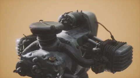 Old rustet opposite engine Video stock 138861354
