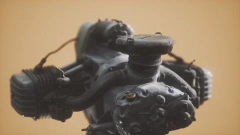 Old rustet opposite engine Stock Footage 142719419