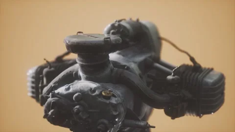 Old rustet opposite engine Vídeo Stock 150426649