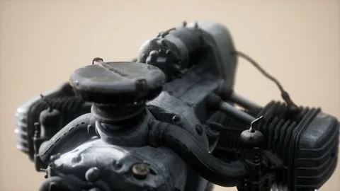 Old rustet opposite engine Vídeo Stock 154190726