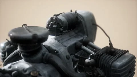 Old rustet opposite engine Vídeo Stock 157361288