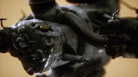 Old rustet opposite engine Vídeo Stock 158385834