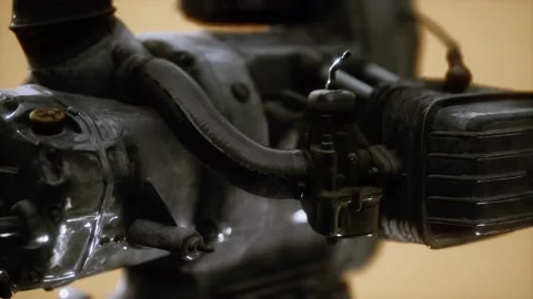 Old rustet opposite engine Stock-Footage 196276333