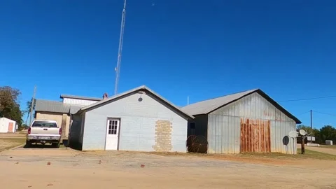 Old rustic and metal farm house buildings in the country Stock Footage 144228283